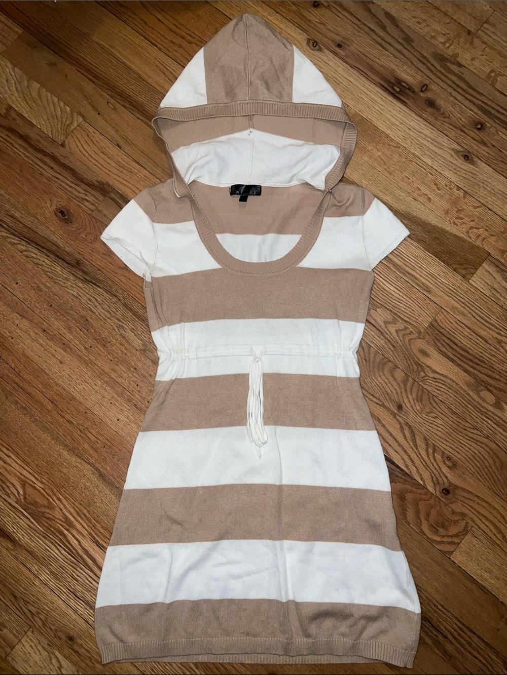 mandee Vintage Stripe Hooded Sweater Dress Size M